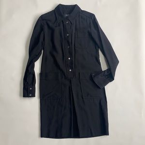 A.P.C. Black silk military style dress